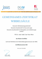 Dr. Won Masterzertifikat 